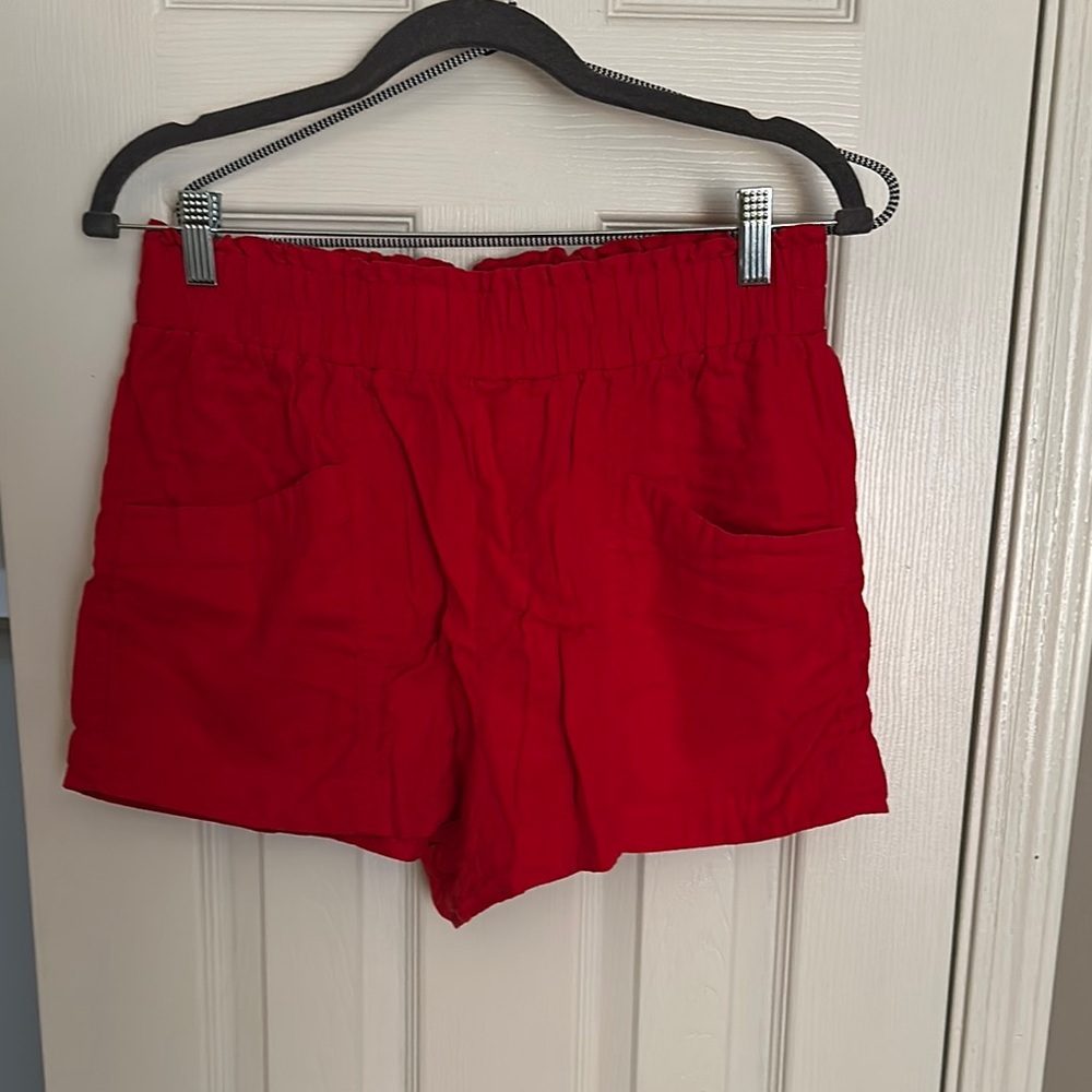 A New Day Red Women's linen Shorts